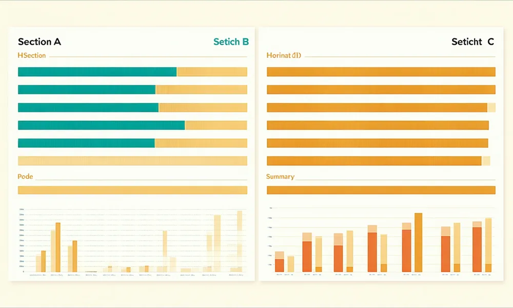 Sample Brainpathio department-level misconception summary report illustration showing multi-section data aggregation in a clean table layout